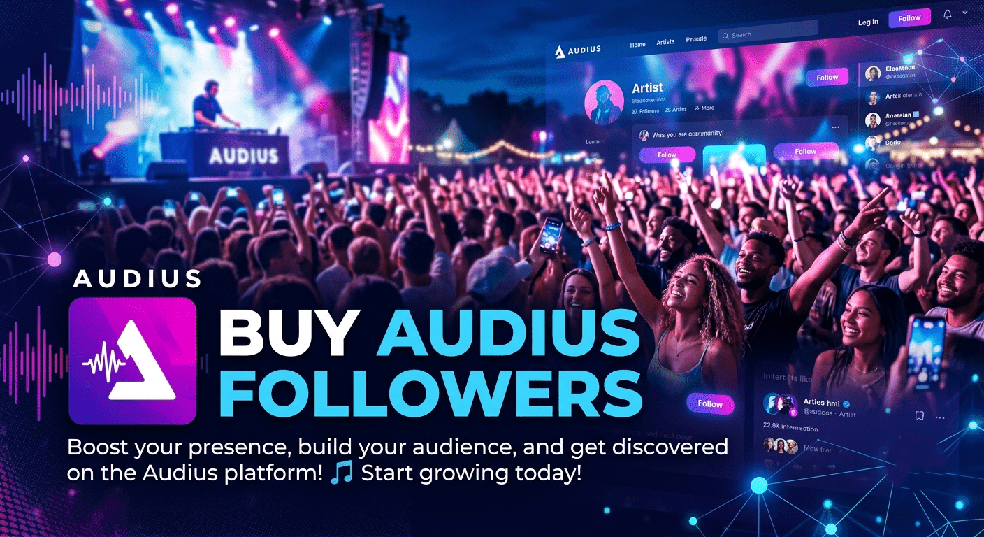 Audius music promotion and follower growth graphic